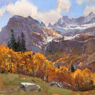 У ледника - картина А.И.Бабича, горный пейзаж