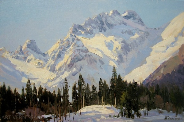Зима, гора Сулахат - картина А.И.Бабича