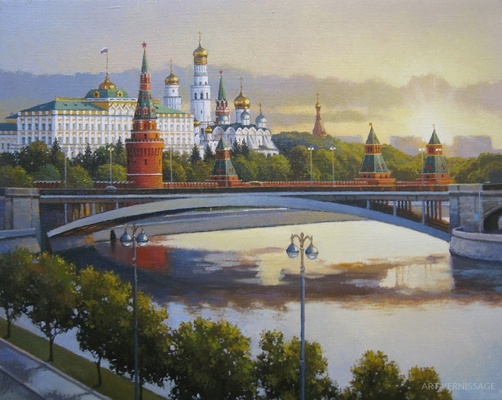 Рассвет над Москвой - картина М.В.Ланчака