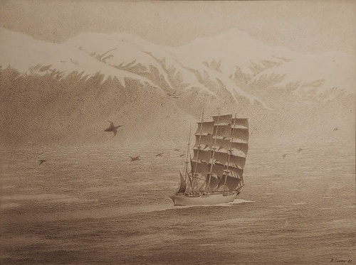 Кавказ зимой - картина А.Д.Судца