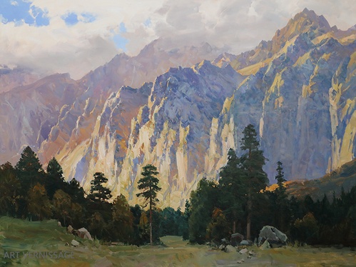 Скалы Цейского ущелья, Северная Осетия - картина А.И.Бабича