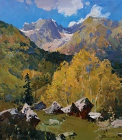 Солнечный день - картина А.И.Бабича, горный пейзаж