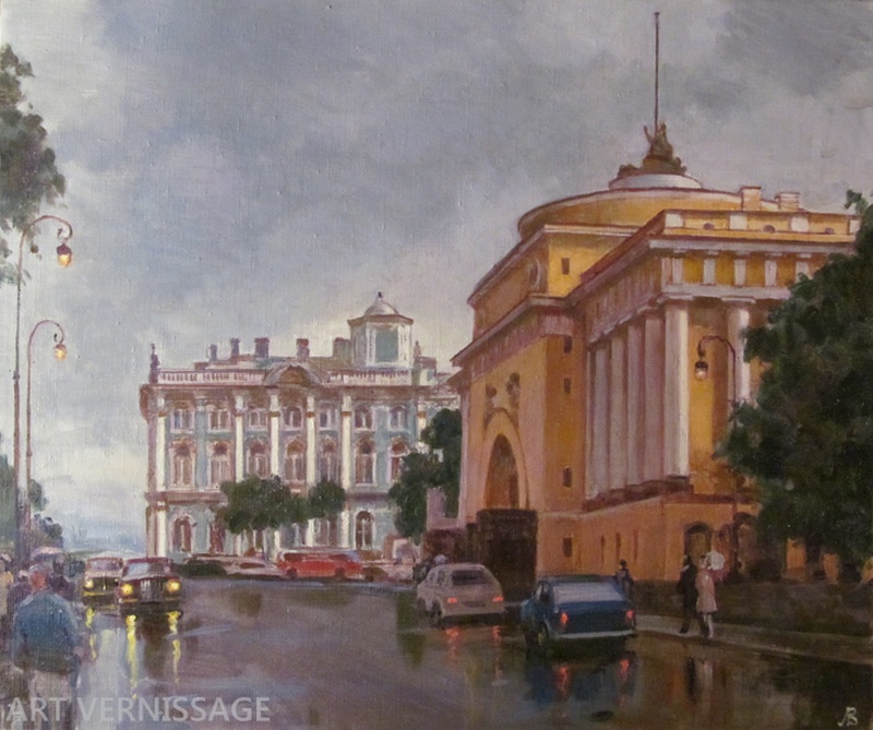 Петербург после дождя - картина В.А.Лаповка