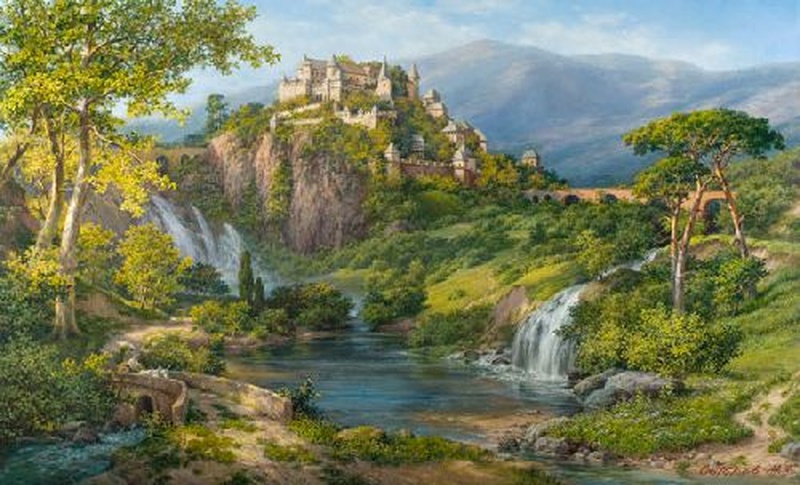 Замок в горах - репродукция картины М.А.Сатарова