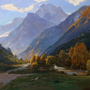 Дорога на Софийскую поляну - картина А.И.Бабича, горный пейзаж