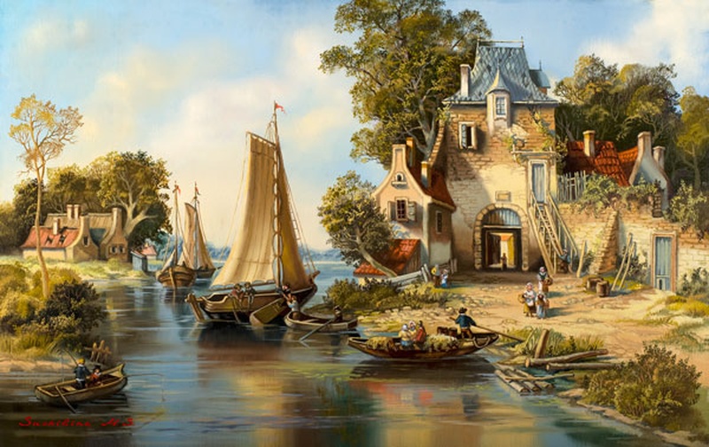 Голландский пейзаж 4 - репродукция М.С.Сучилиной