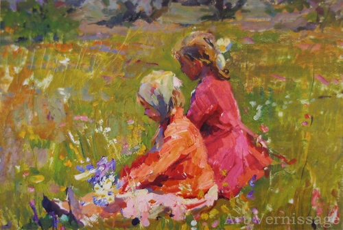 В поле - картина Ю.П.Лежникова