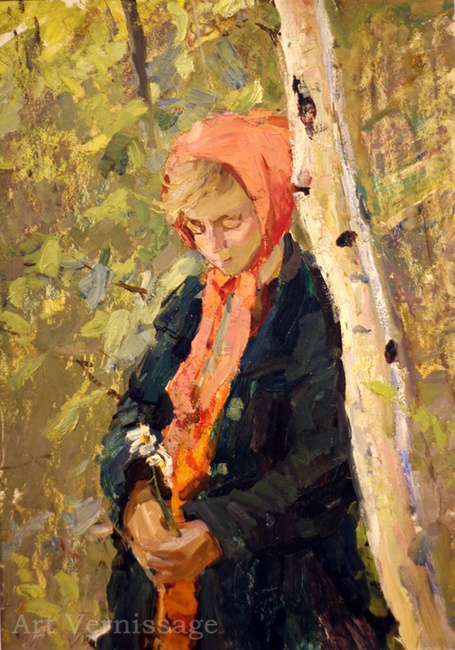 Девушка весной - картина Ю.П.Лежникова