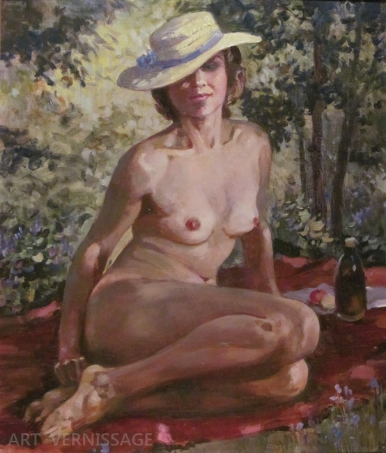 Соломенная шляпка - картина В.А.Лаповка