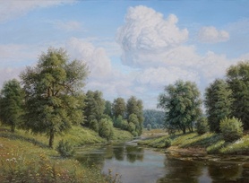 Пейзаж с облаком - картина В.В.Потапова