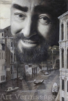 Лучано Паваротти или взгляд из Италии, художник Никас Сафронов.