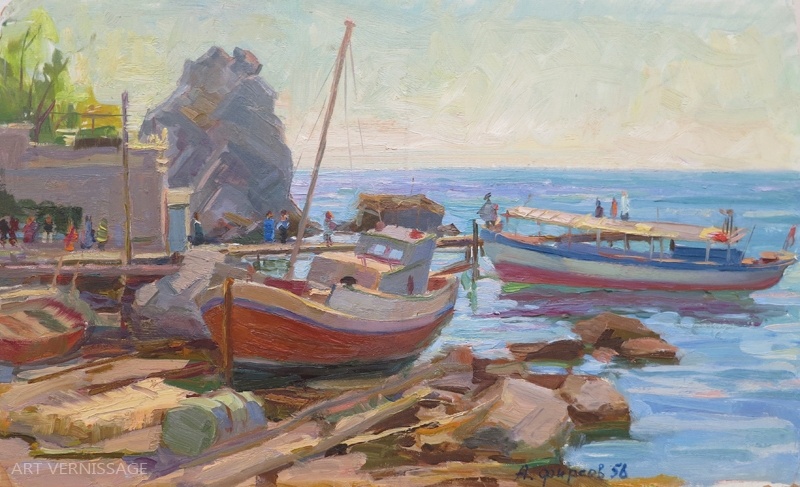 У причала, Гурзуф - картина А.П.Фирсова