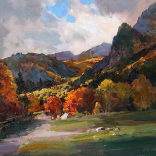 Перед дождем - картина А.И.Бабича, горный пейзаж