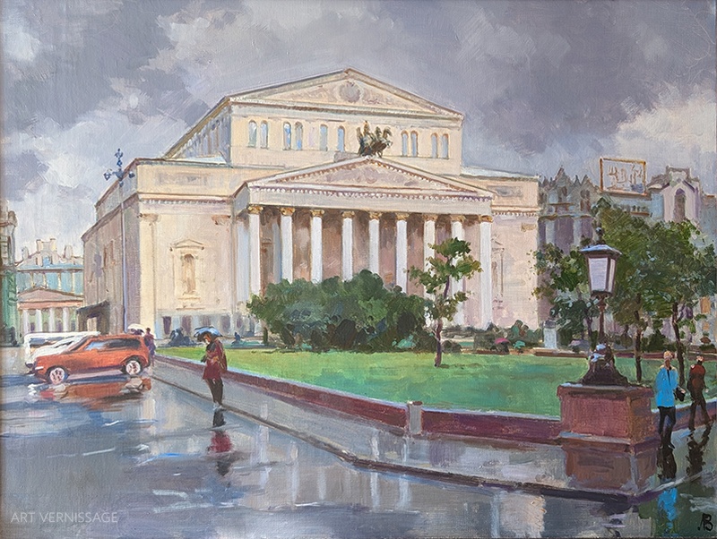 Летний дождь, Большой театр - картина В.А.Лаповка