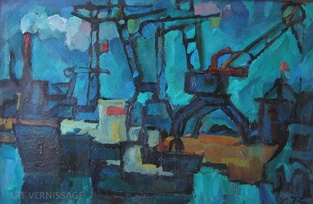 Грузовой порт - картина И.В.Примаченко