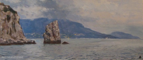 Крым, голубые сумерки - картина В.А.Лаповка