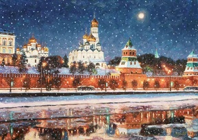 В лунном сиянии снег серебрится - картина И.В.Разживина