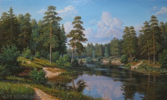 На озере - картина В.В.Потапова