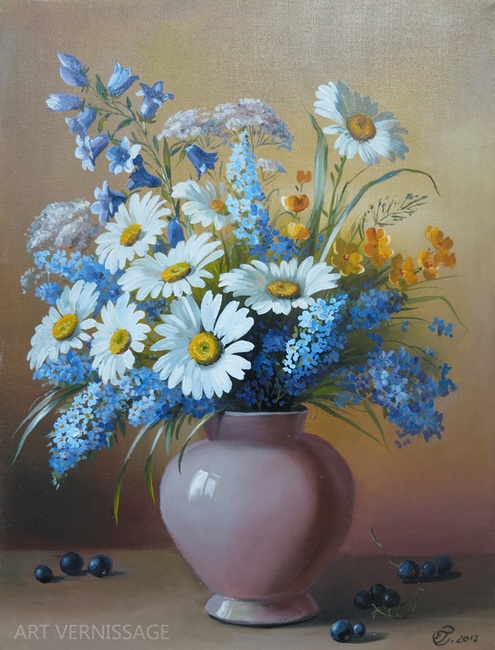 Полевые цветочки - картина С.Ф.Годустовой