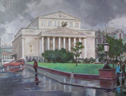 Летний дождь, Большой театр - картина В.А.Лаповка