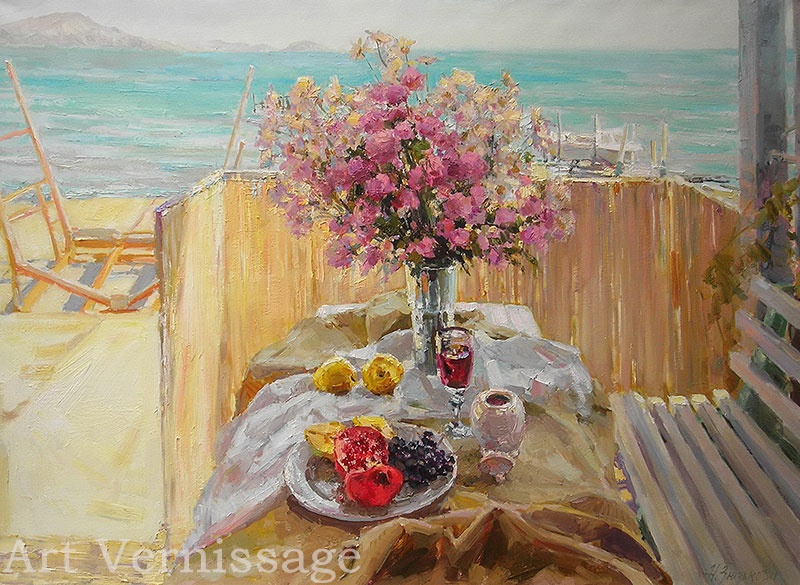Осеннее солнце Коктебеля - картина Н.В.Зюзьковой