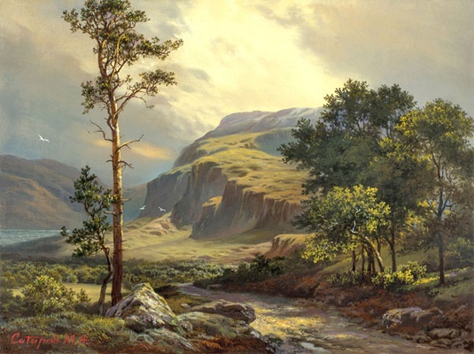 Горный пейзаж репродукция картины М.А.Сатарова