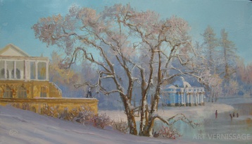 В старом парке каток - картина В.Ю.Жданова