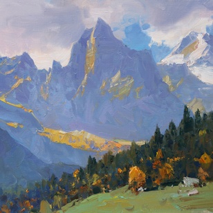 Полуденный свет - картина А.И.Бабича, горный пейзаж