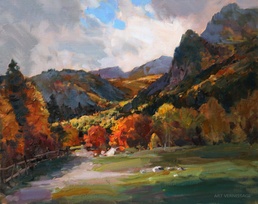 Перед дождем - картина А.И.Бабича, горный пейзаж