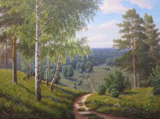Лесные дали - картина В.В.Потапова