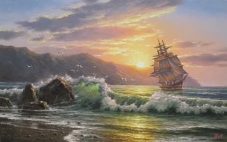 Изумрудная волна - картина М.А.Ильина
