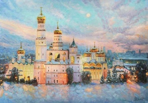 Морозная красота Кремля - картина И.В.Разживина