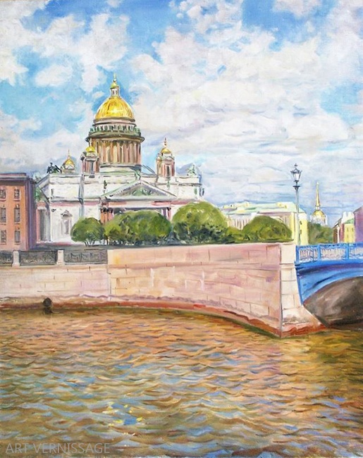 Санкт-Петербург, Исаакиевский собор - картина А.Б.Ефремова