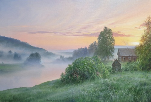 На краю деревни - картина В.Н.Палачева