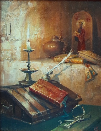 В келье - картина В.Ю.Екимова