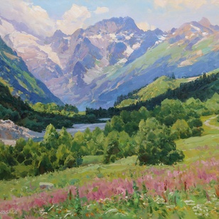 Летний день в горах - картина И.А.Бабича