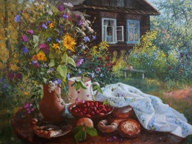 Теплый вечерок картина В.Ю.Жданова