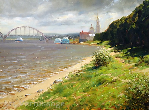 Рыбинск. Лето. Картина художника Е.П.Лимарева