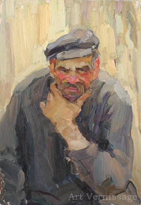 Портрет старика - картина Ю.П.Лежникова