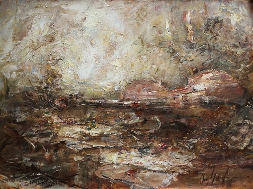 Скрипка на рояле - картина Ю.А.Новикова