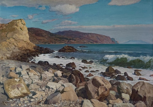 Черноморский берег - картина Н.В.Водолазского, морской пейзаж