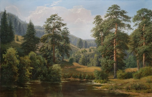 Летний день в лесу картина В.Г.Зайцева