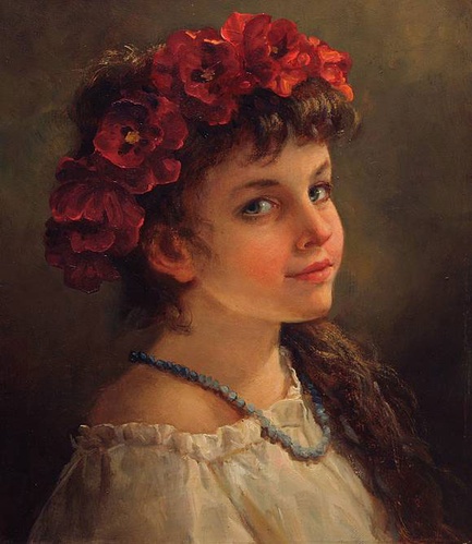 Девочка в маковом венке картина А.А.Шишкина