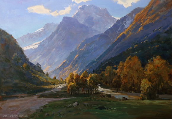 Дорога на Софийскую поляну - картина А.И.Бабича, горный пейзаж