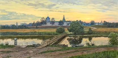 Раннее утро в Суздале - картина А.Б.Ефремова