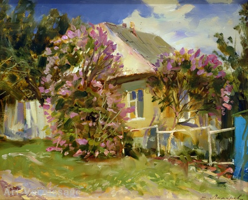 Дом с сиренью - картина Е.П.Лимарева