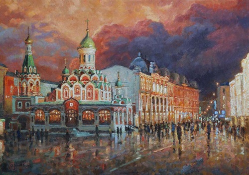 В ожидании дождя - городской пейзаж Москвы