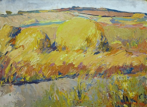 Стога в поле - картина Ю.П.Лежникова