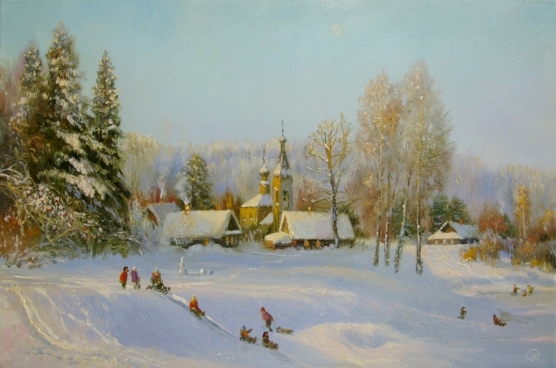 Зима пришла  - картина В.Ю.Жданова