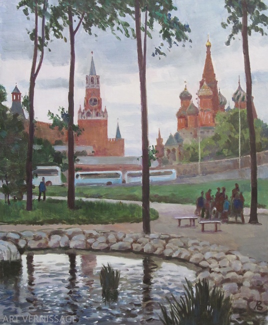 В парке Зарядье - картина В.А.Лаповка